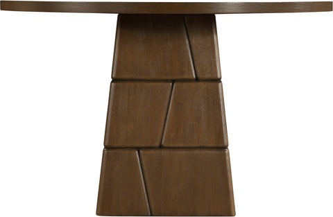Hadley 48" Brown Walnut Oak Veneer And Solid Wood Dining Table, 1 Piece