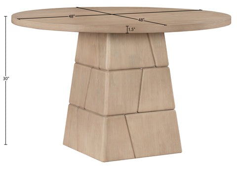 Hadley 48" Natural Oak Veneer And Solid Wood Dining Table, 1 Piece