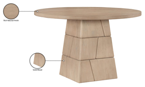 Hadley 48" Natural Oak Veneer And Solid Wood Dining Table, 1 Piece