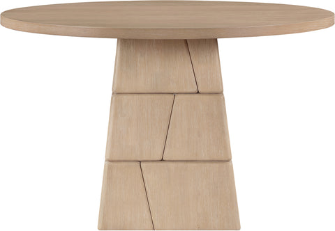 Hadley 48" Natural Oak Veneer And Solid Wood Dining Table, 1 Piece