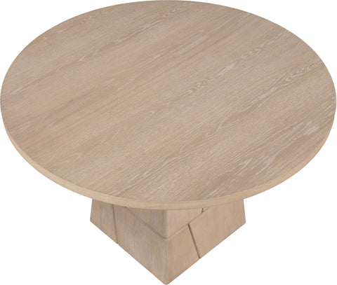 Hadley 48" Natural Oak Veneer And Solid Wood Dining Table, 1 Piece