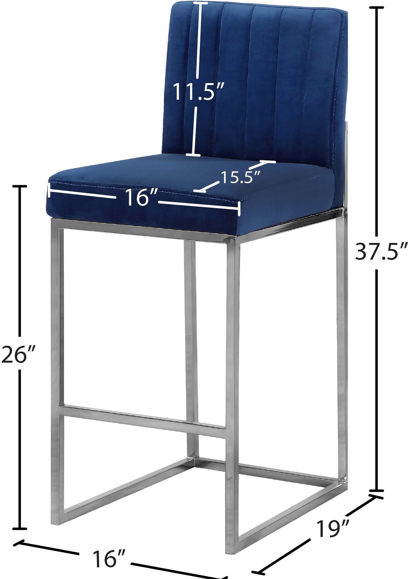 malin navy velvet stool c