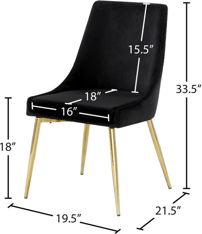 Grande Black Velvet Dining Chair C