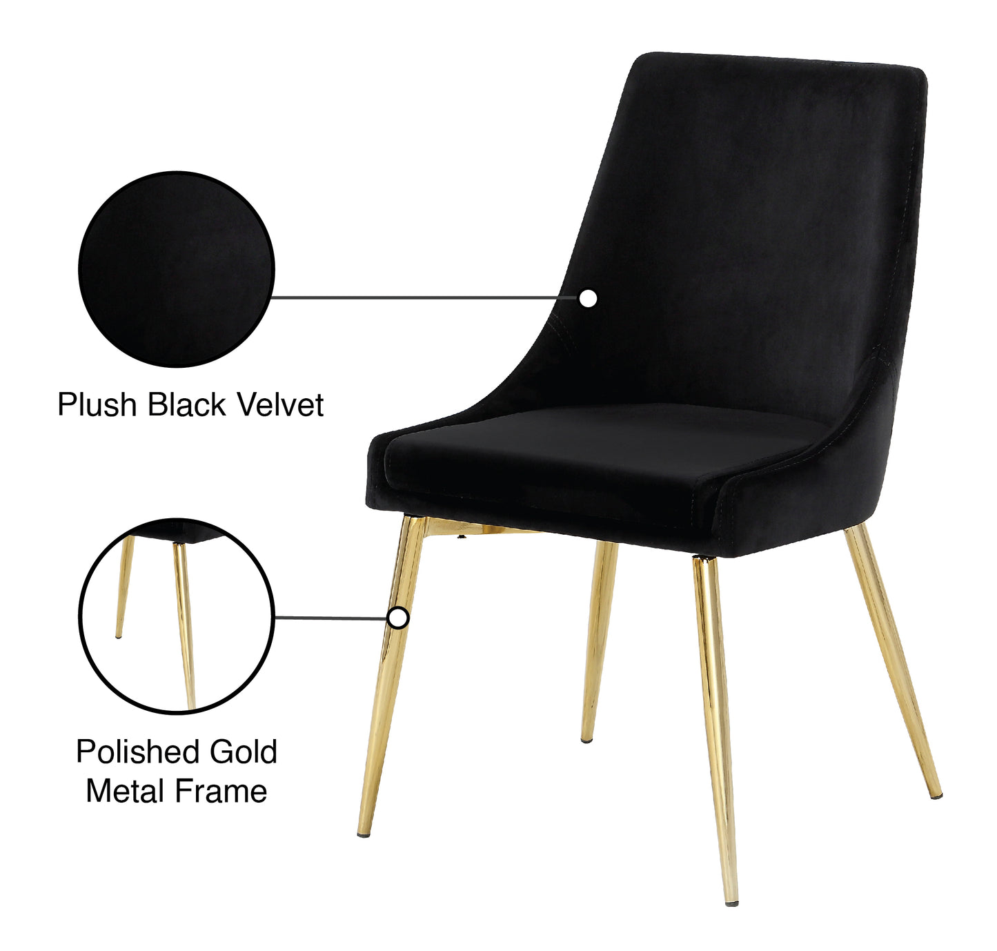 grande black velvet dining chair c