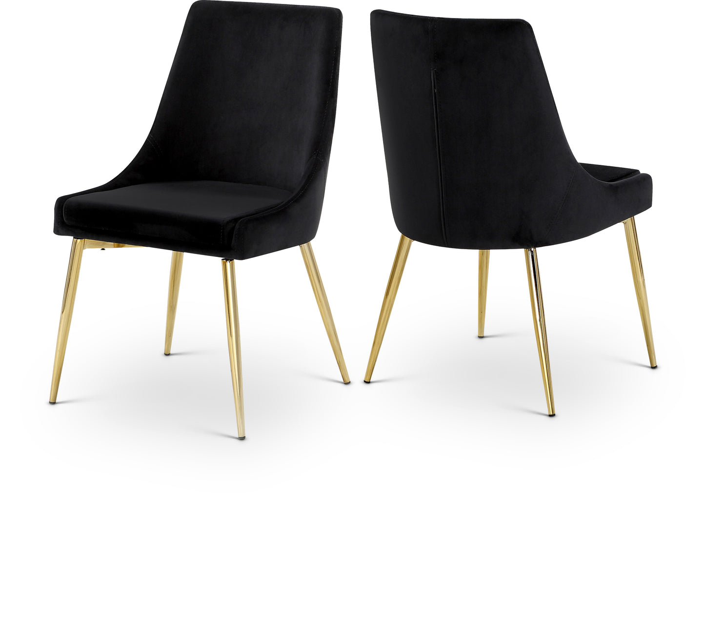 camila black velvet dining chair