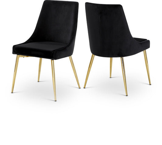 Camila Black Velvet Dining Chair