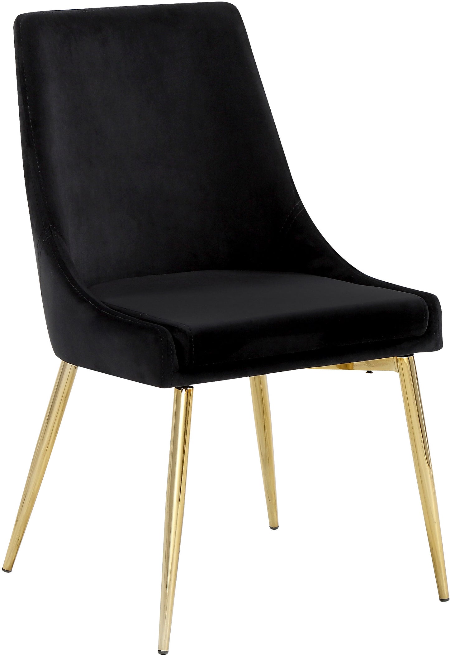 camila black velvet dining chair