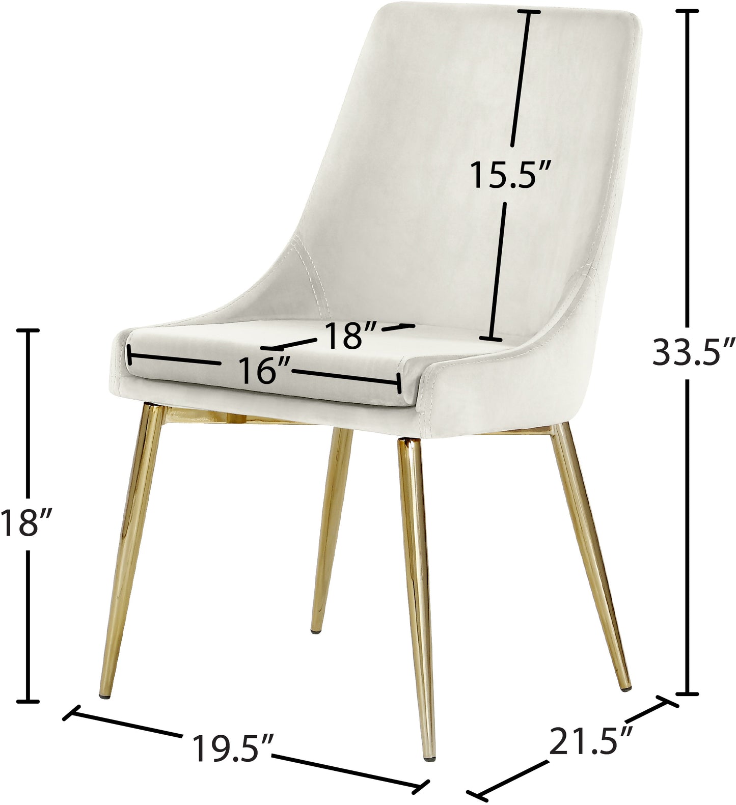 grande cream velvet dining chair c