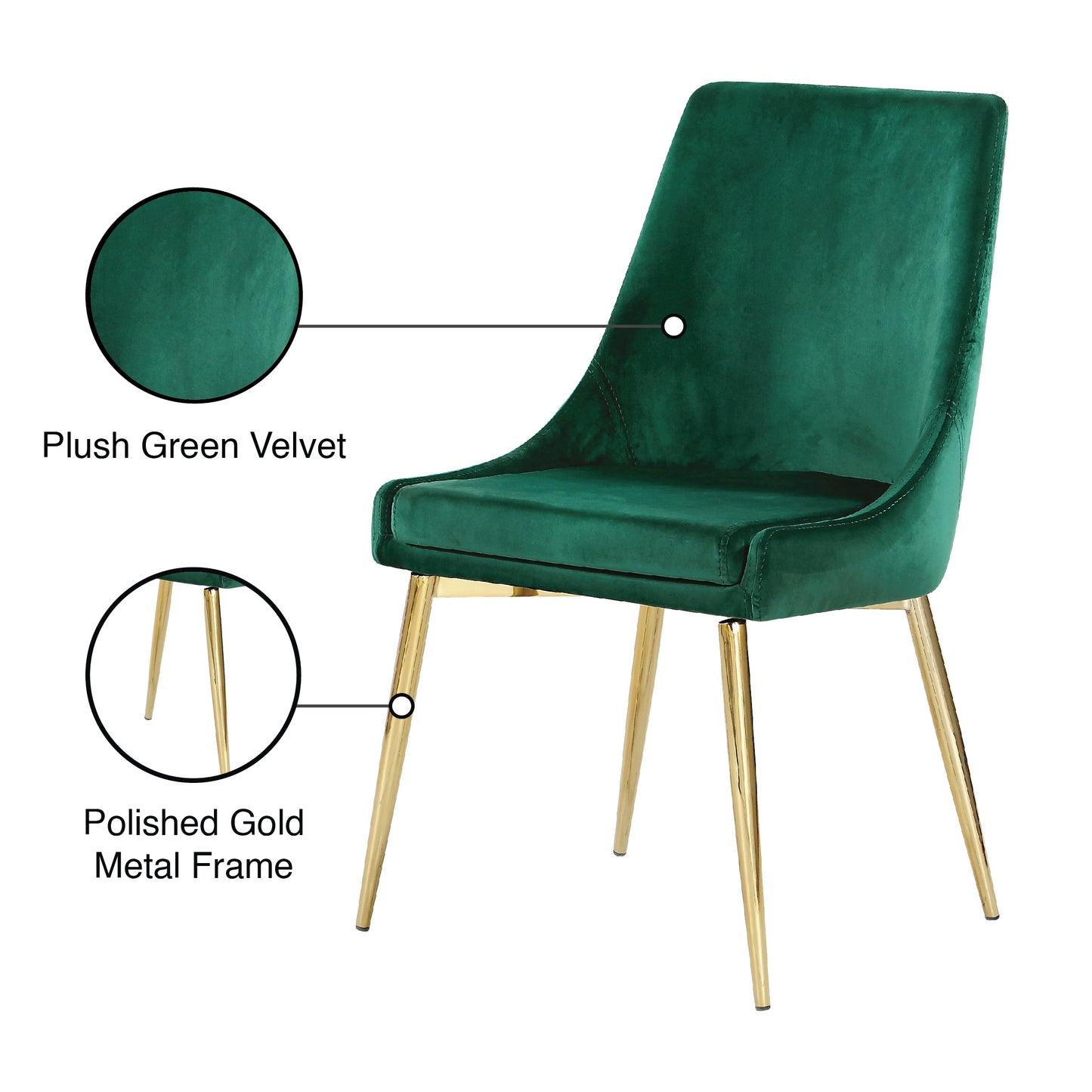 grande green velvet dining chair c