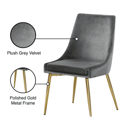 Grande Grey Velvet Dining Chair C