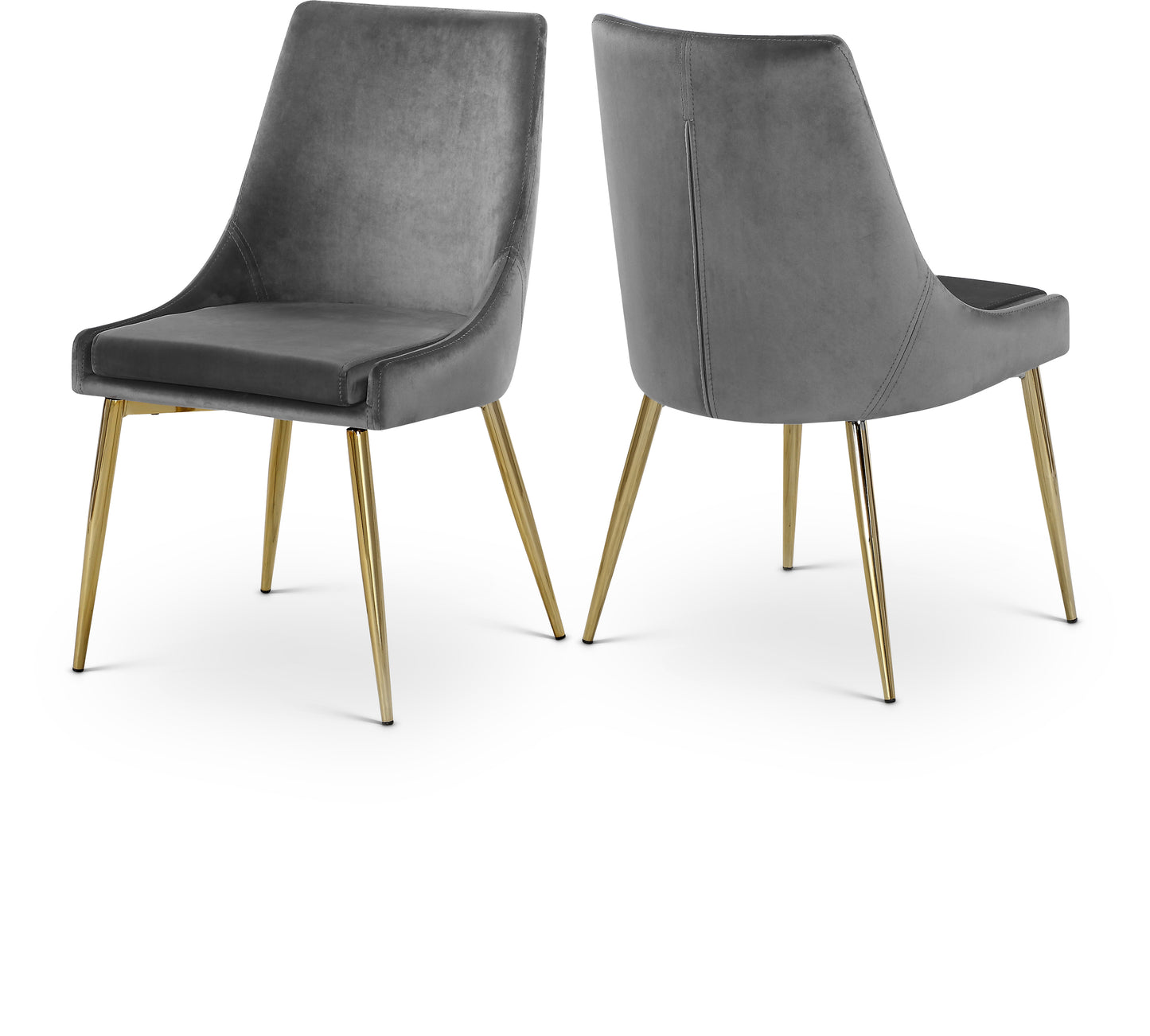 camila grey velvet dining chair