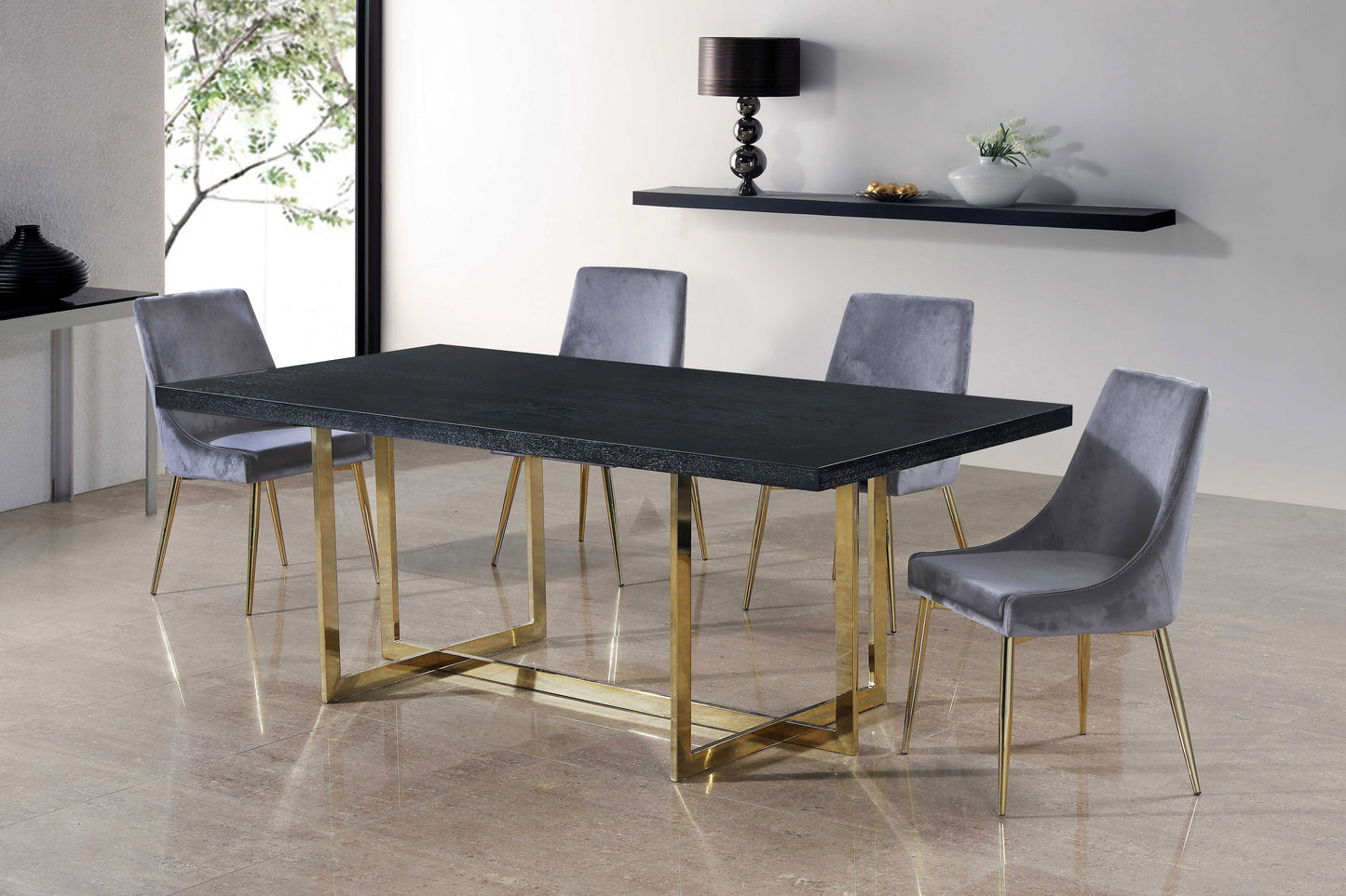 camila grey velvet dining chair