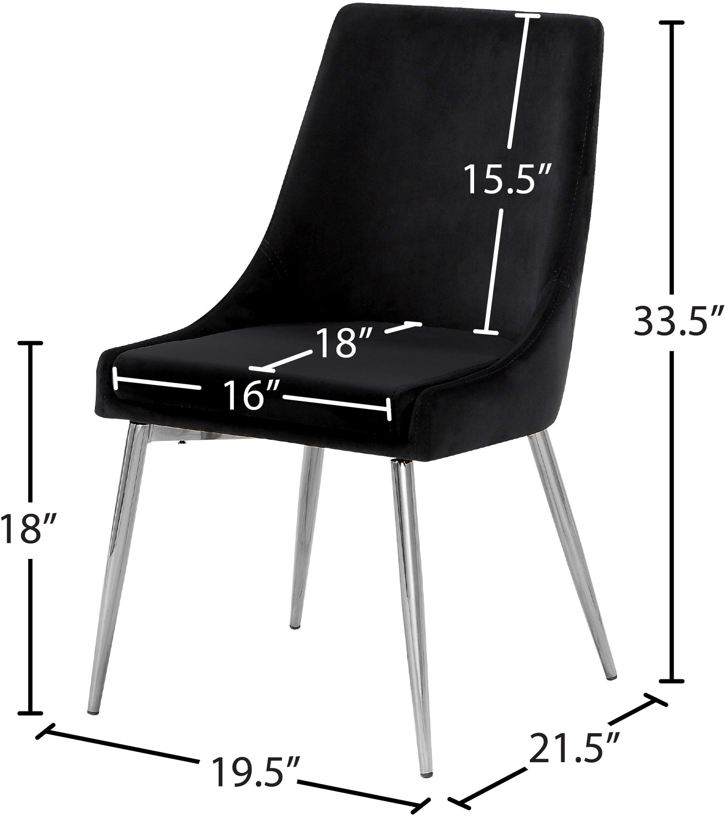 grande black velvet dining chair c