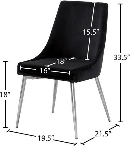 Grande Black Velvet Dining Chair C