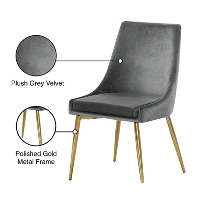 Grande Grey Velvet Dining Chair C