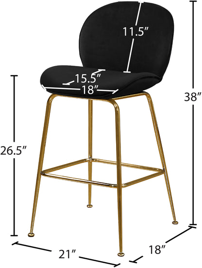 Fleurette Black Velvet Stool C