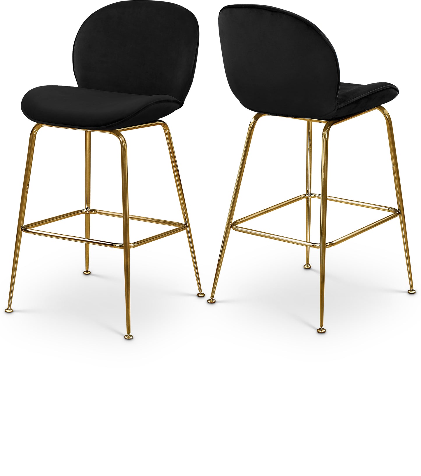 modernist black velvet stool