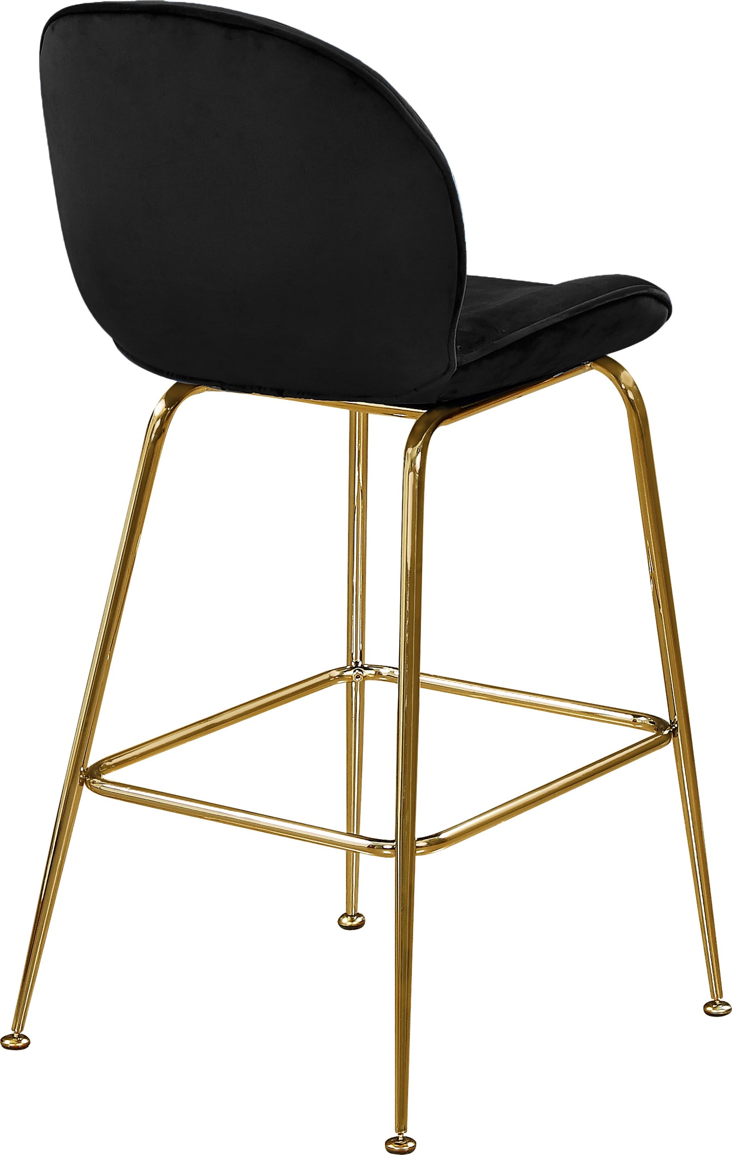 modernist black velvet stool