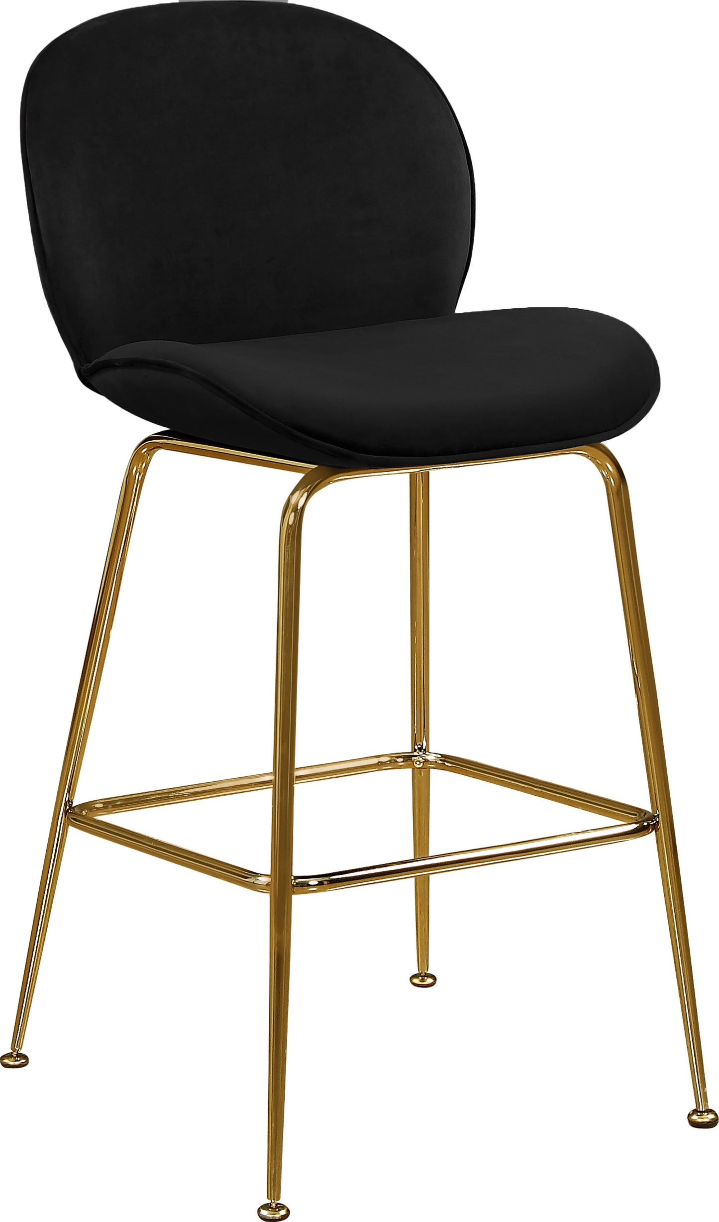 modernist black velvet stool