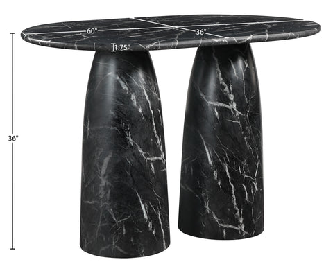 Linden 60" Black Concrete Indoor/Outdoor Counter Height Table, 1 Piece