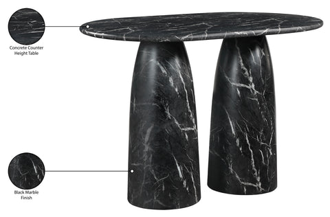 Linden 60" Black Concrete Indoor/Outdoor Counter Height Table, 1 Piece