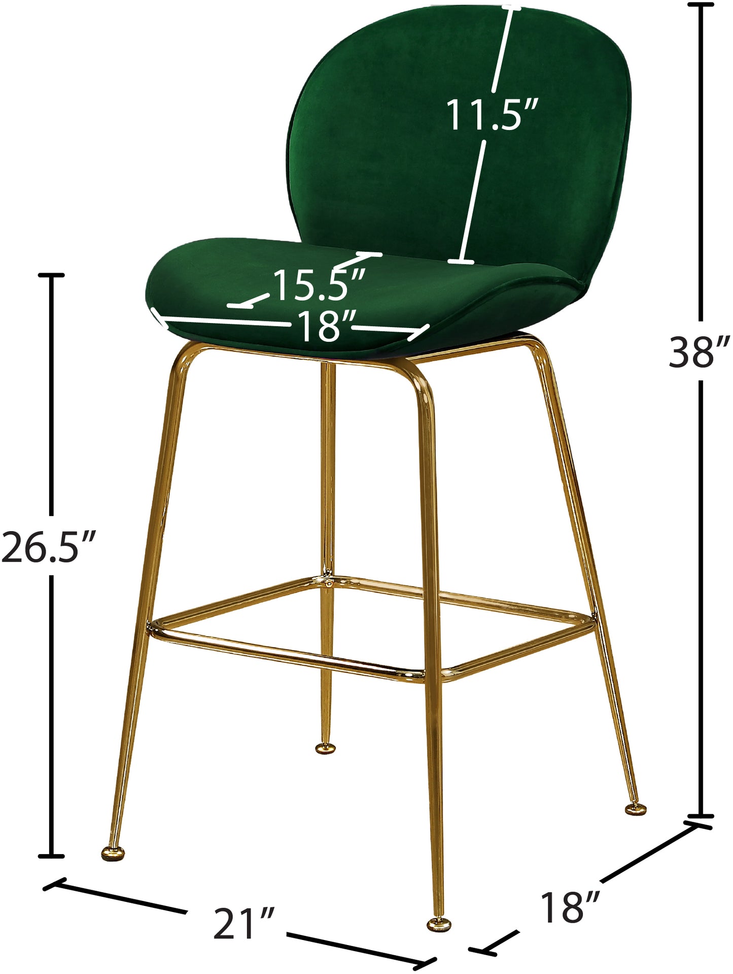 fleurette green velvet stool c