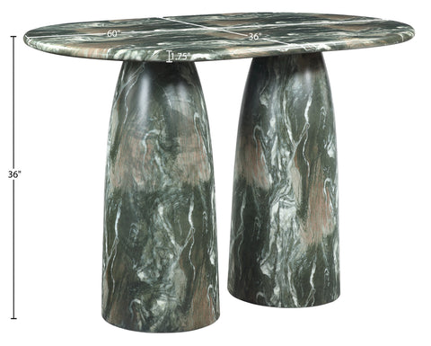 Linden 60" Green Concrete Indoor/Outdoor Counter Height Table, 1 Piece