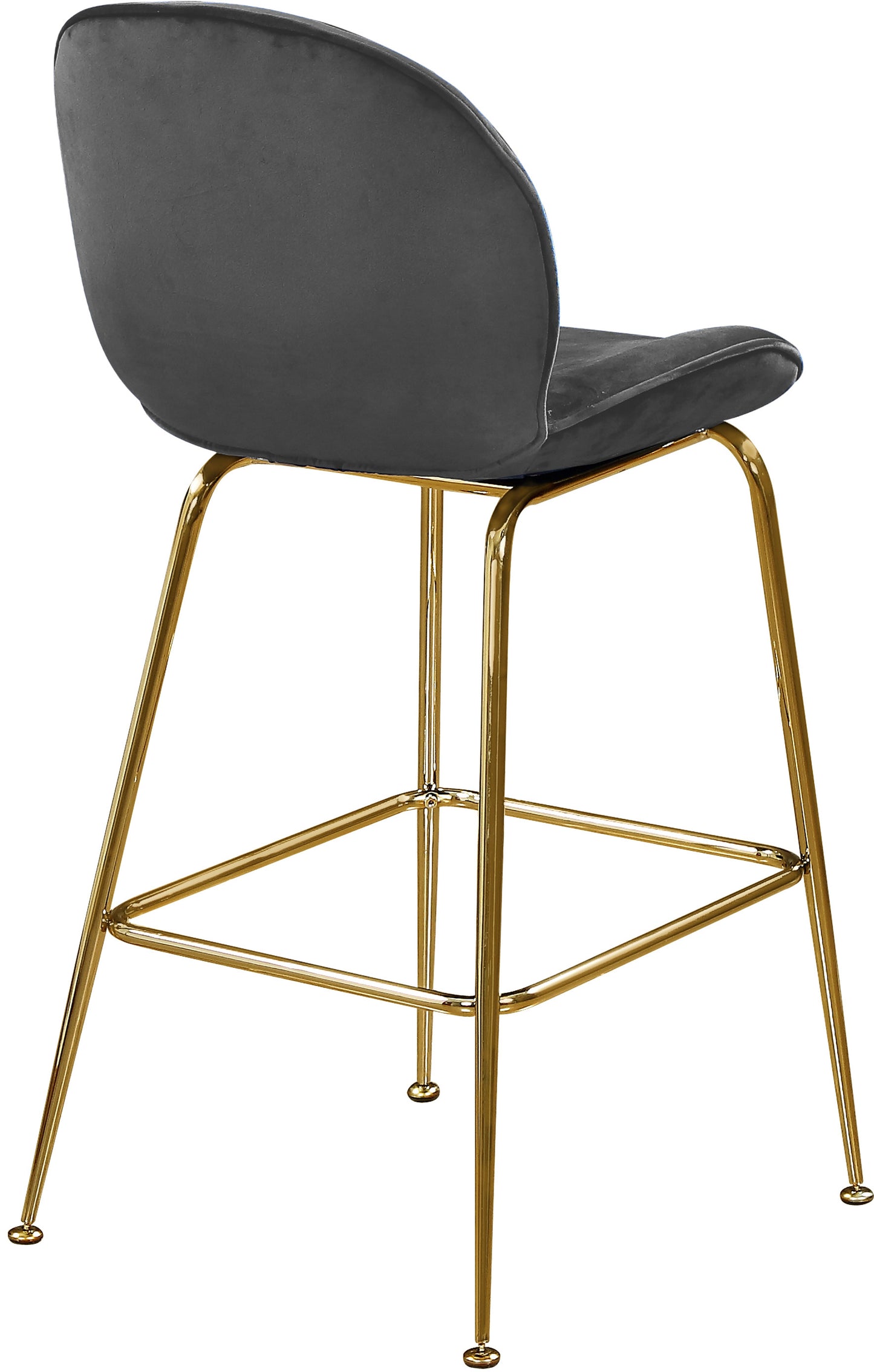 modernist grey velvet stool