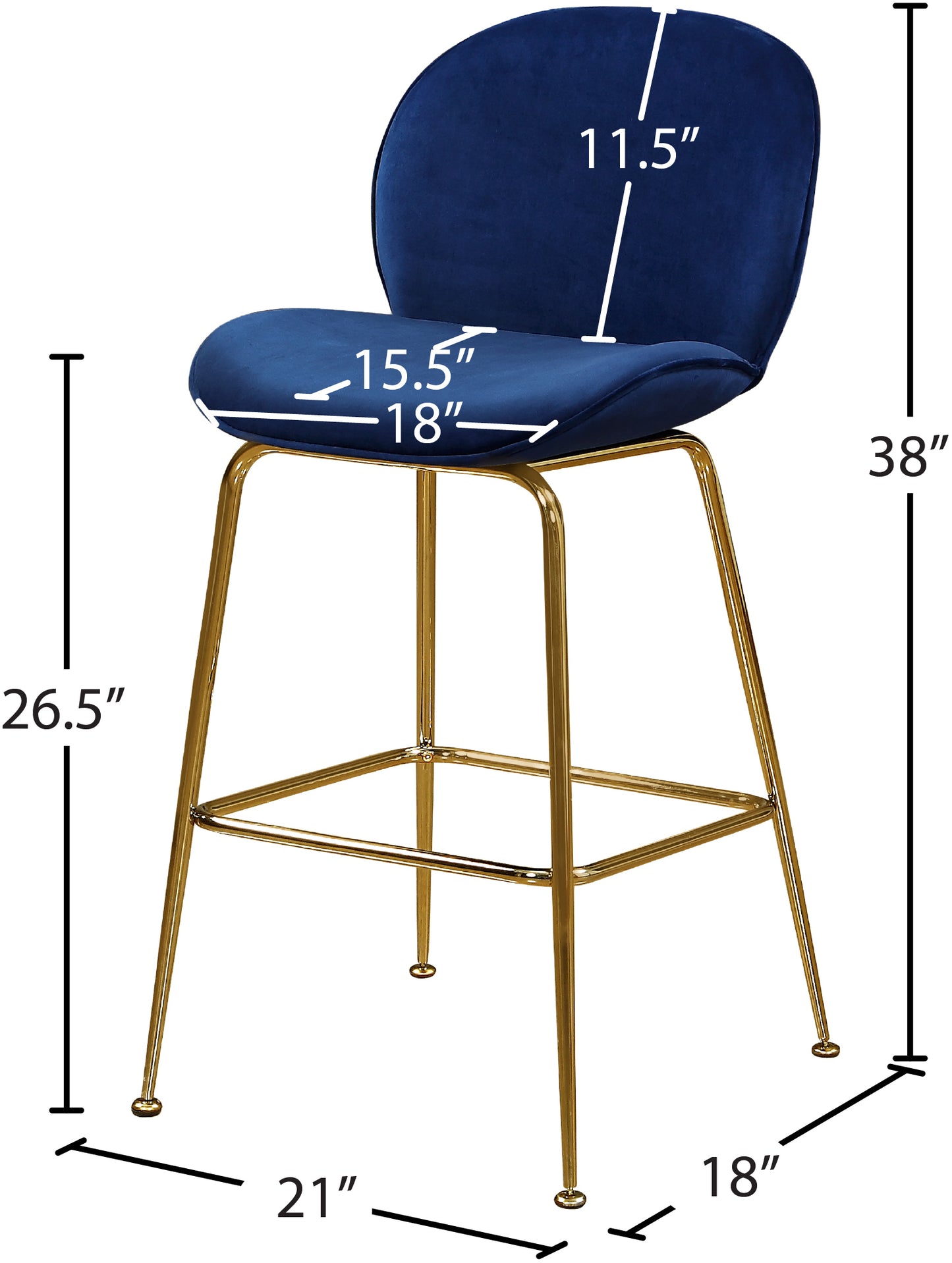 fleurette navy velvet stool c