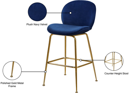 Fleurette Navy Velvet Stool C