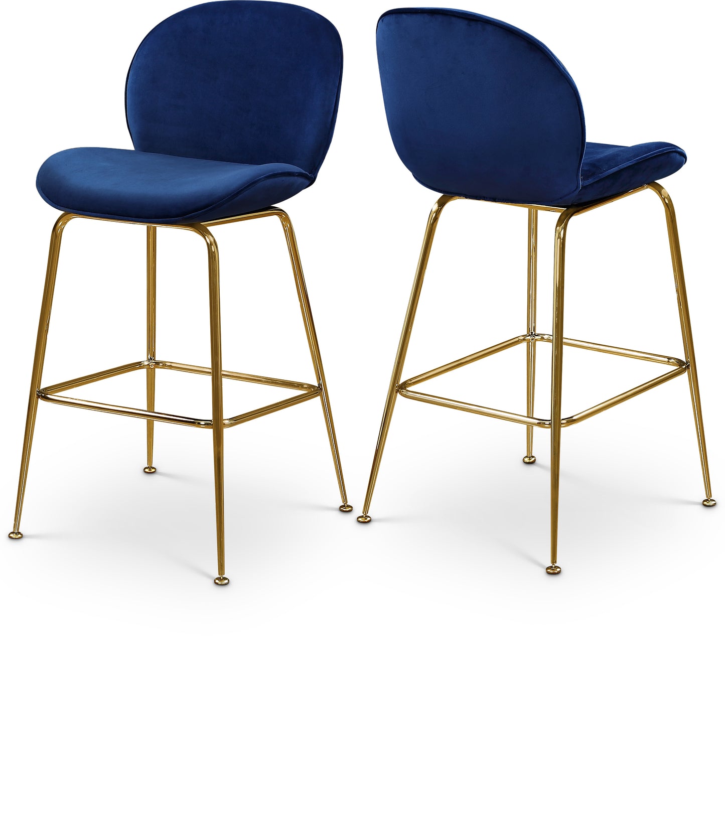 modernist navy velvet stool