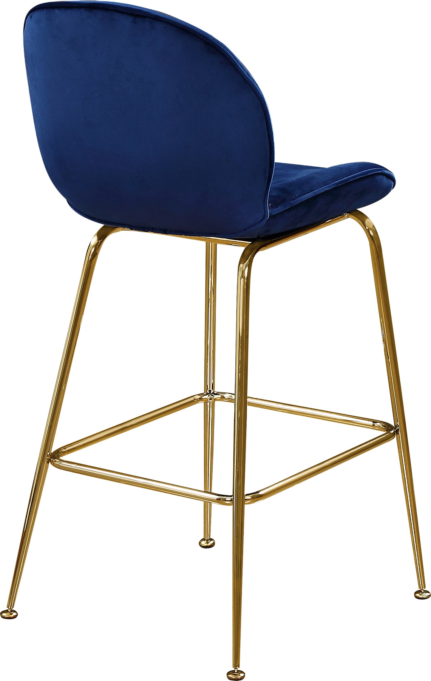 modernist navy velvet stool