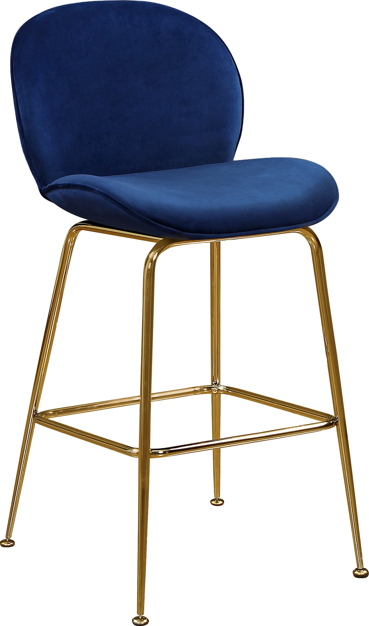 modernist navy velvet stool