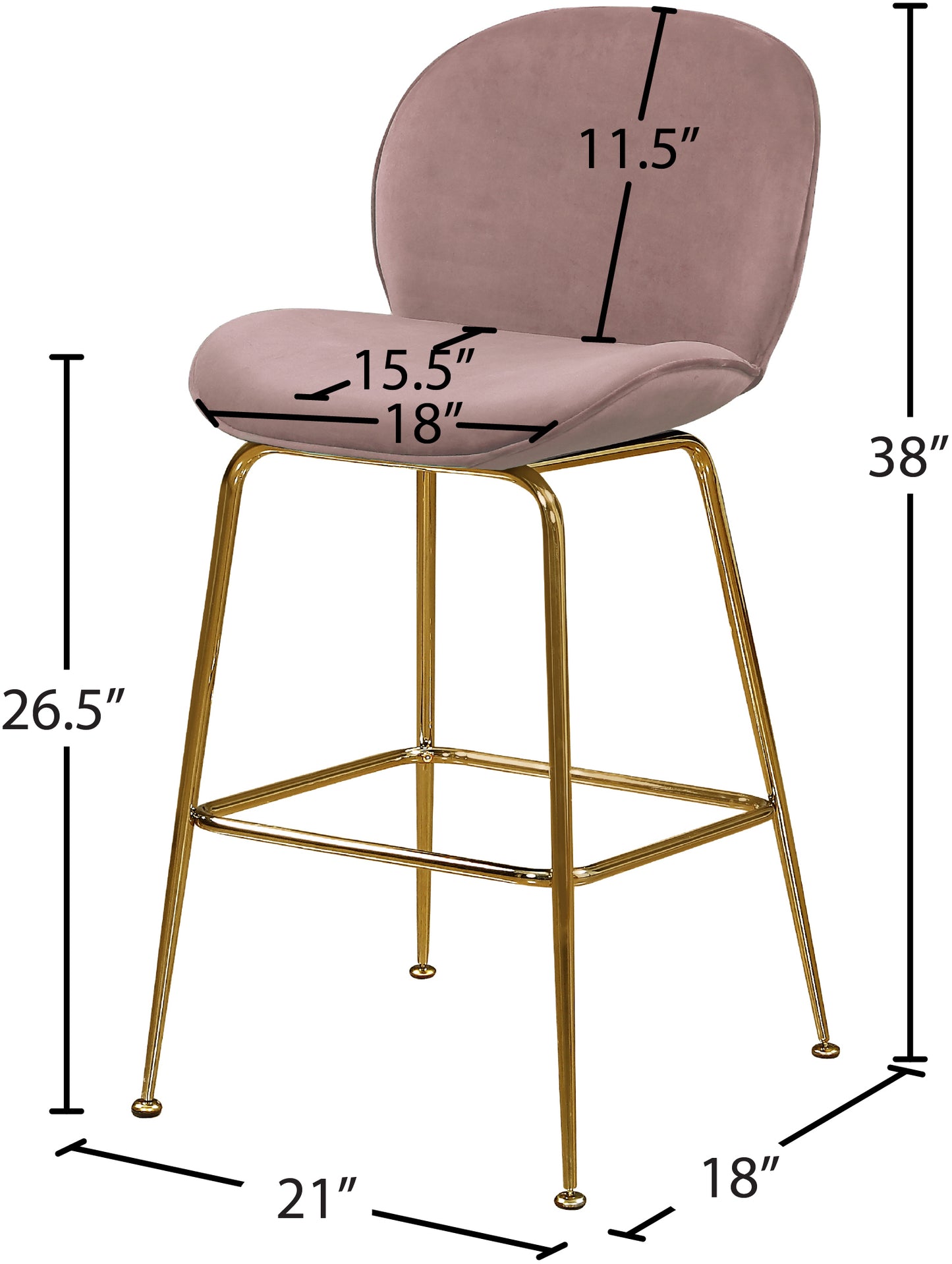 fleurette pink velvet stool c