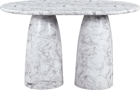 Linden 60" White Concrete Indoor/Outdoor Counter Height Table, 1 Piece