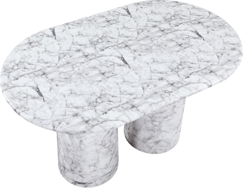 Linden 60" White Concrete Indoor/Outdoor Counter Height Table, 1 Piece