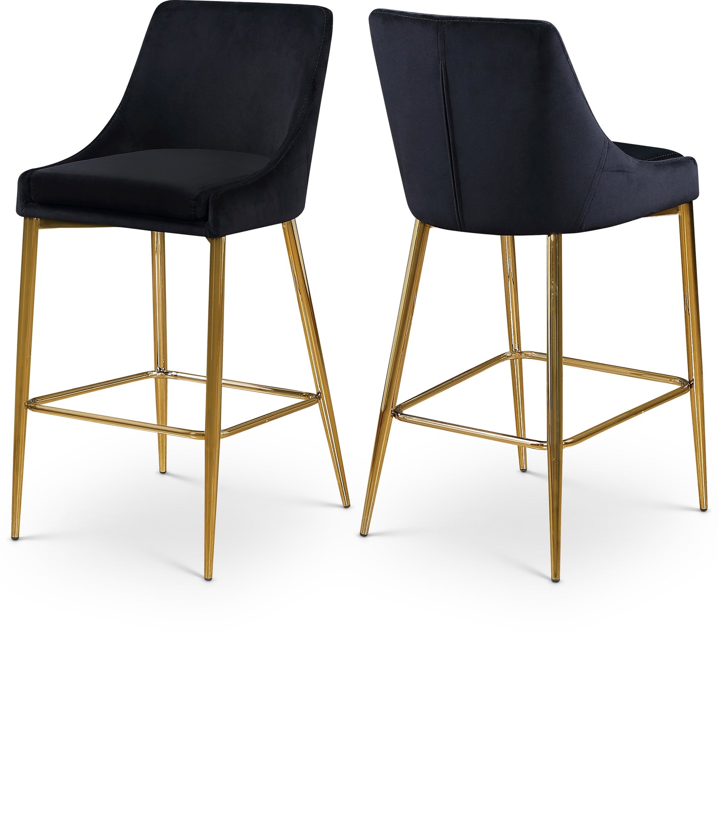 camila black velvet stool