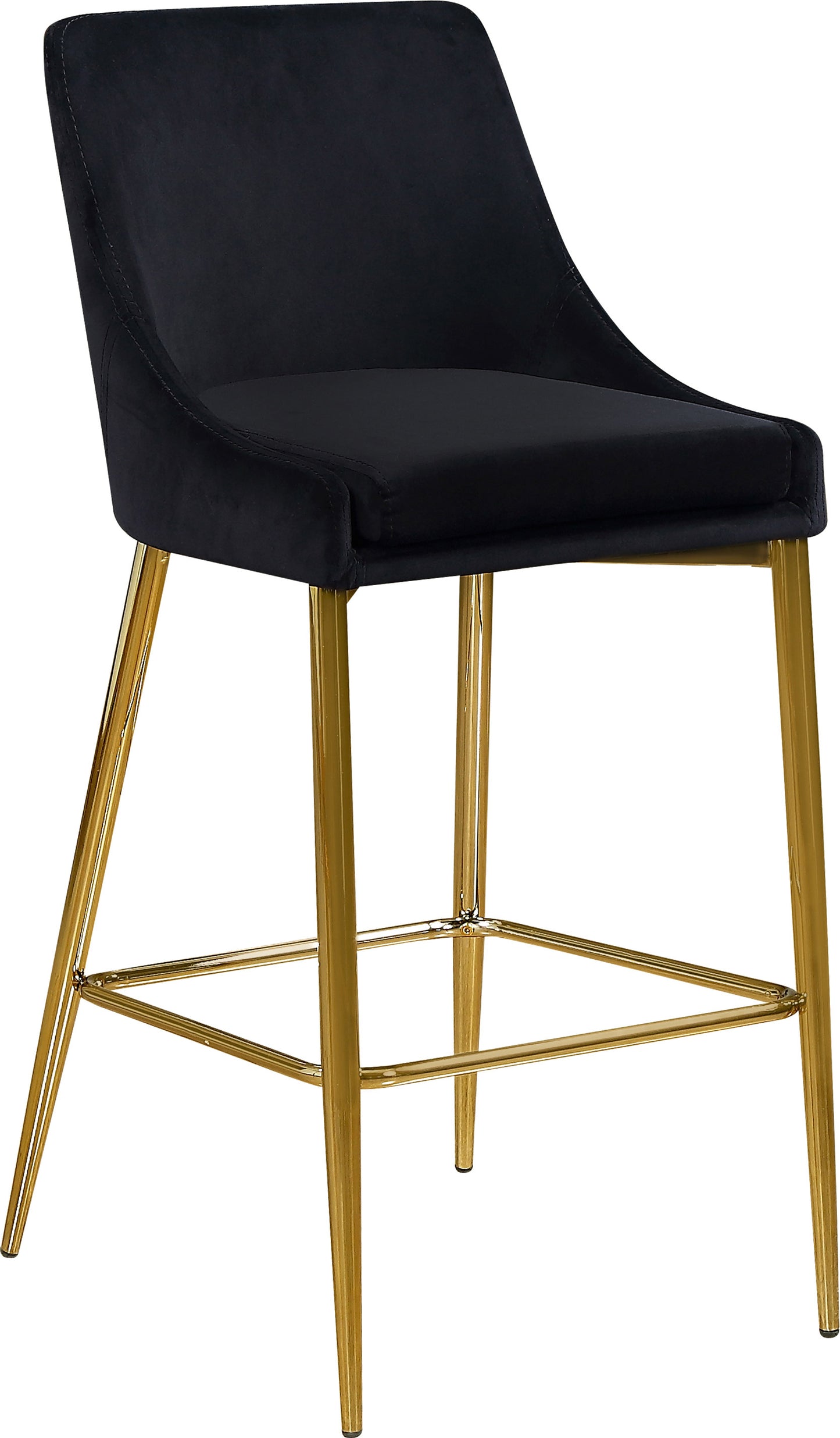 camila black velvet stool