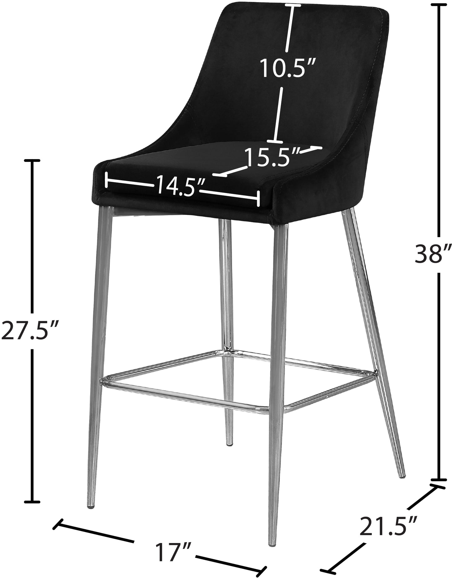 grande black velvet stool c