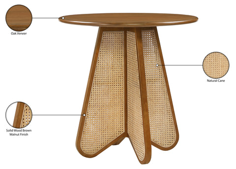 Jessa 36.25" Brown / Natural Solid Wood And Natural Cane Counter Height Table, 1 Piece
