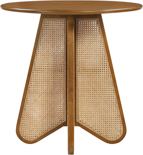 Jessa 36.25" Brown / Natural Solid Wood And Natural Cane Counter Height Table, 1 Piece