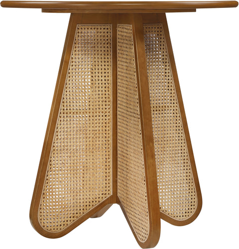 Jessa 36.25" Brown / Natural Solid Wood And Natural Cane Counter Height Table, 1 Piece