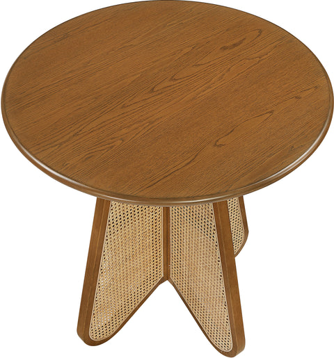 Jessa 36.25" Brown / Natural Solid Wood And Natural Cane Counter Height Table, 1 Piece