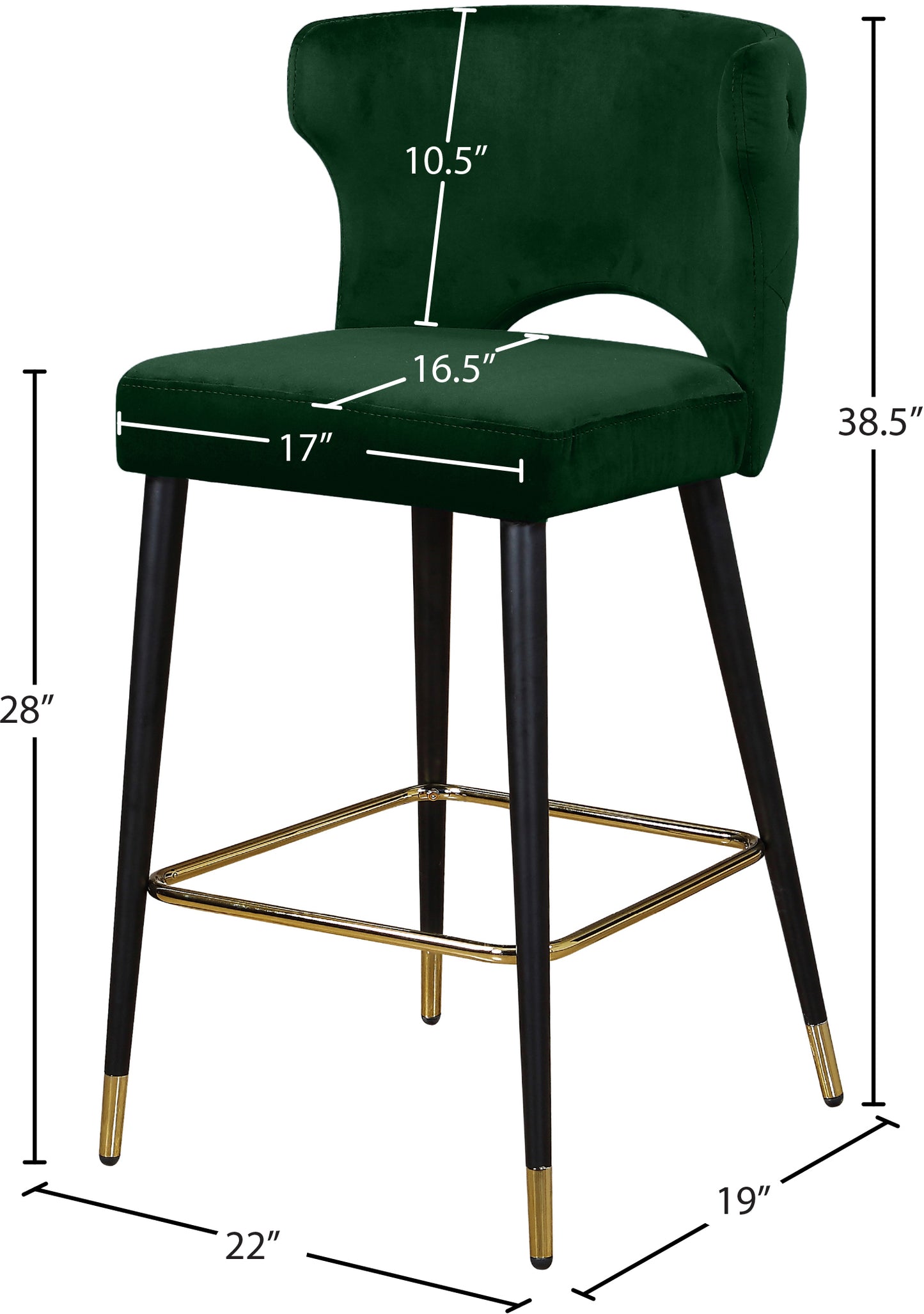 marmo green velvet stool c