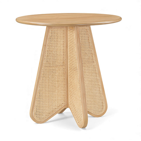 Jessa 36.25" Natural Solid Wood And Natural Cane Counter Height Table, 1 Piece