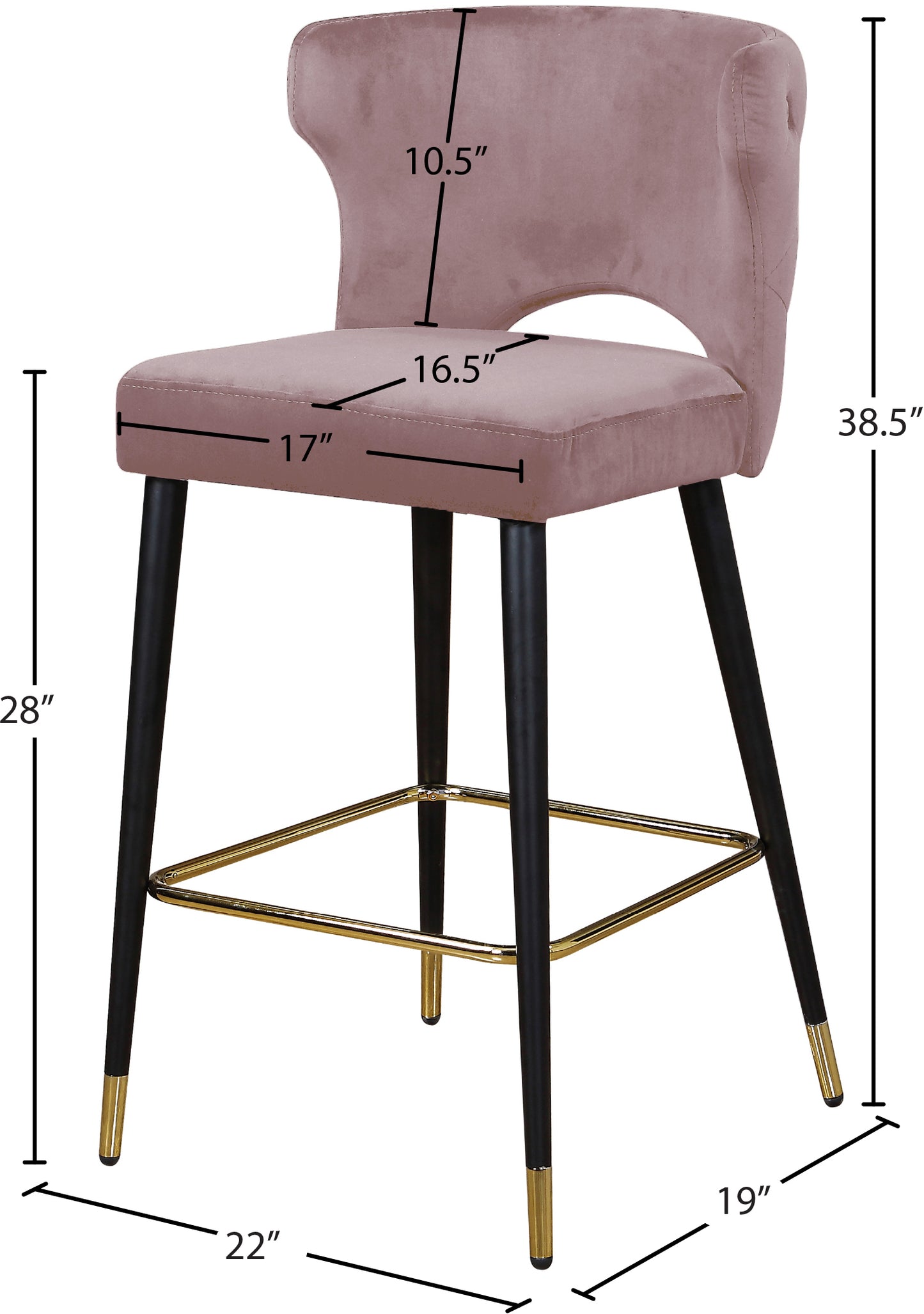 marmo pink velvet stool c