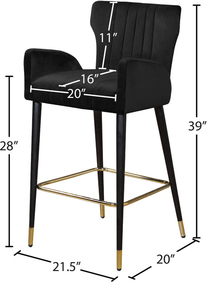 Zeal Black Velvet Stool C