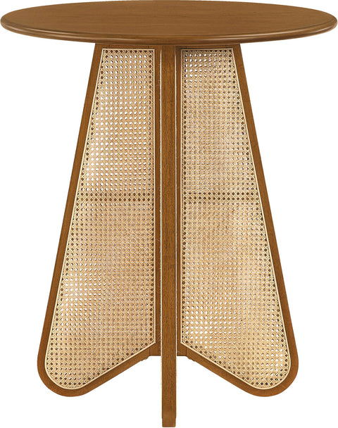 Jessa 36.25" Brown / Natural Solid Wood And Natural Cane Bar Height Table, 1 Piece
