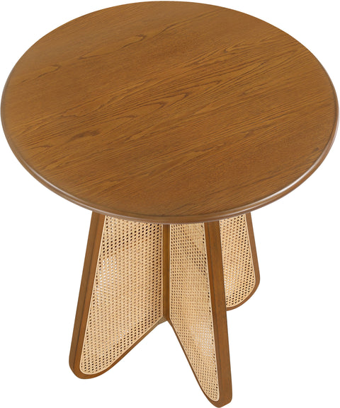 Jessa 36.25" Brown / Natural Solid Wood And Natural Cane Bar Height Table, 1 Piece