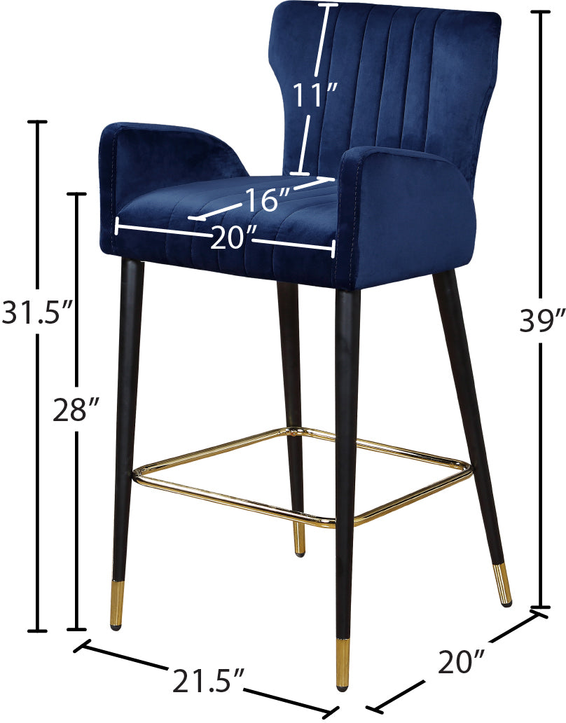 zeal navy velvet stool c